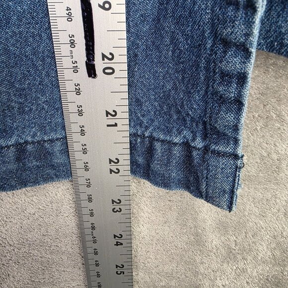 Womens Studio West Flora Embroidered Blue Denim Shirt Jacket Button Down Size XL - Picture 7 of 8